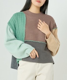 OMNES | クレイジーパターンブロッキングニット(ニット/セーター)