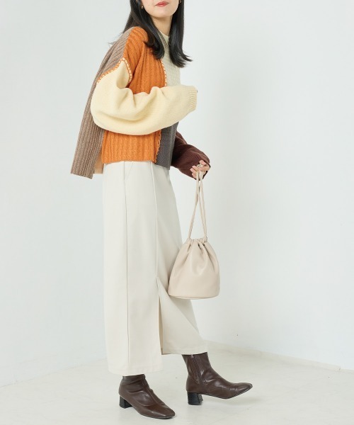 OMNES（オムネス）の「クレイジーパターンブロッキングニット（ニット/セーター・レディース・ブルー/グリーン/オレンジ・FREE）」の13枚目の写真