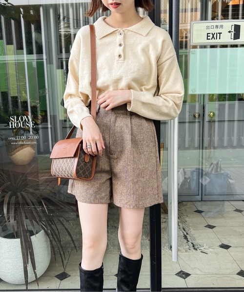 Ambre Ciel(アンブルシエル)の「オーバーポロニット/【WEB/EC限定商品】(ニット/セーター・レディース・アイボリー・FREE)」の2枚目の写真