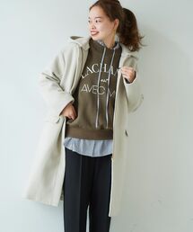 le.coeur blanc | ウールブレンドフード&ノーカラーコート(ノーカラーコート)