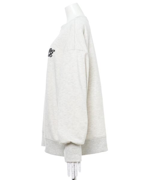 INGNI(イング)の「刺しゅうロゴスウェットチュニック(スウェット・レディース・ホワイト×ブラック/オートミール/ブラック・M)」の5枚目の写真