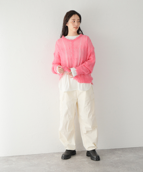 Alpha Industries(アルファインダストリーズ)の「【ALPHA / アルファ】バルーン ワイドカーゴ(カーゴパンツ・レディース・ホワイト/カーキ・X-SMALL/SMALL)」の12枚目の写真