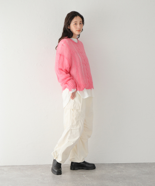 Alpha Industries(アルファインダストリーズ)の「【ALPHA / アルファ】バルーン ワイドカーゴ(カーゴパンツ・レディース・ホワイト/カーキ・X-SMALL/SMALL)」の15枚目の写真