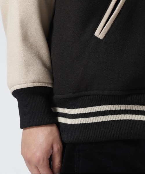 MILKFED.(ミルクフェド)の「MILKFED. × MANASTASH /ミルクフェド×マナスタッシュ SPECIAL STADIUM JUMPER VARSITY JACKET バーシティージャケット スペシャルスタジアムジャンパー(スタジャン・レディース・ブラック/グリーン・MEDIUM/LARGE)」の16枚目の写真