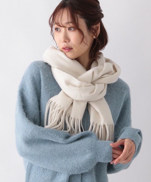 GLOBAL WORK(グローバルワーク)の「静電軽減無地ストール/281702(マフラー・レディース・クリーム/オレンジ/グリーン/ブラック/グレー/オフホワイト・FREE)」の2枚目の写真