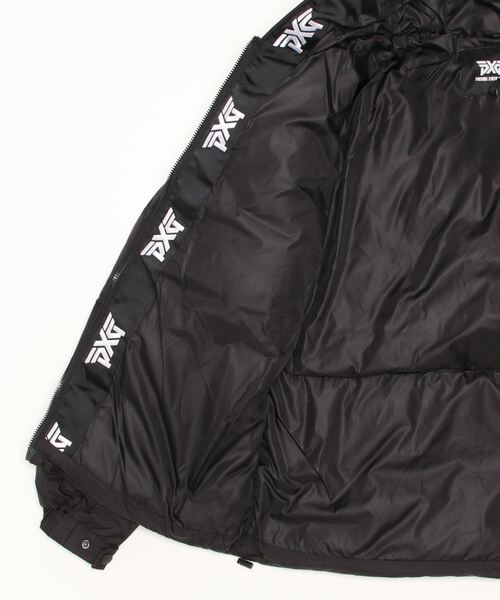 PXG メンズダウンジャケット PXG（ピーエックスジー）の「Unisex Logo Tape Puffer Jacket Black