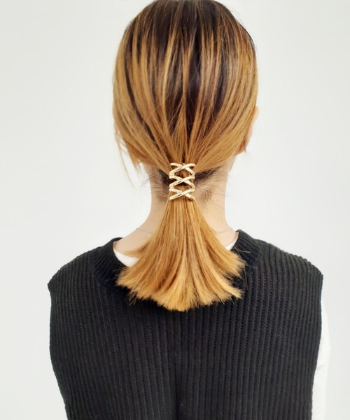thank U more（サンキューモア）の「メタル レースアップ【編み上げ】 ポニーフック（ヘアピン・レディース・ゴールド/シルバー・FREE）」の3枚目の写真