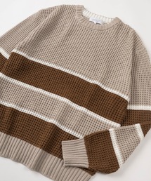make a ray!（メイク ア レイ！）の「ビッグシルエット マルチボーダー プルオーバー ニット/クルーネック ニット（ニット/セーター・メンズ）」