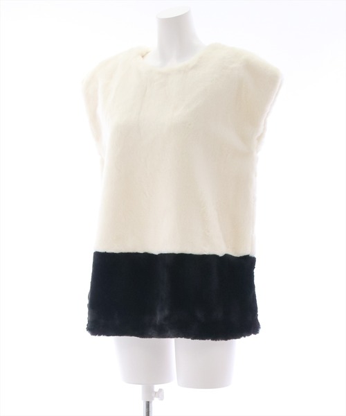 clear(クリア)の「リボン付切替ファートップス(Tシャツ/カットソー・レディース・ブラック/アイボリー/ブラック系その他・F)」の16枚目の写真