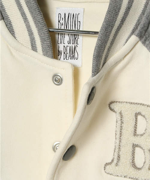 B:MING by BEAMS(ビーミングバイビームス)の「ビーミング by ビームス / NEW スタジャン (ブルゾン・キッズ・ネイビー/オフホワイト・140/110/100/130/120/90)」の5枚目の写真