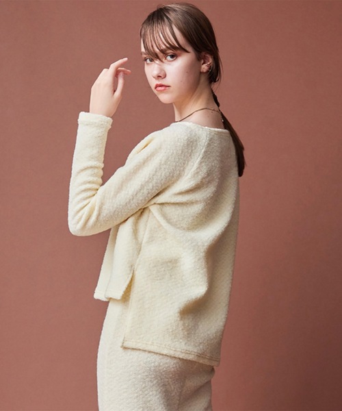 SUGAR ROSE(シュガーローズ)の「ポップコーンラグランスリーブTOPS(その他トップス・レディース・ピンク/オフホワイト/グレー・FREE)」の4枚目の写真