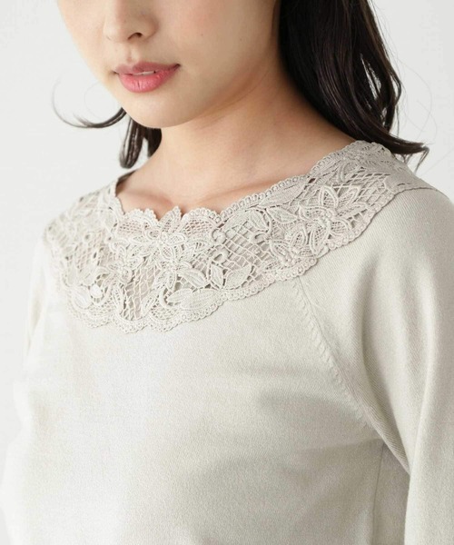 PROPORTION BODY DRESSING（プロポーションボディドレッシング）の「デコルテレースニット / 1213170100（ニット/セーター・レディース・ネイビー/カーキ/ホワイト系その他・FREE）」の21枚目の写真