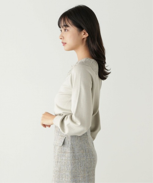 PROPORTION BODY DRESSING（プロポーションボディドレッシング）の「デコルテレースニット / 1213170100（ニット/セーター・レディース・ネイビー/カーキ/ホワイト系その他・FREE）」の8枚目の写真