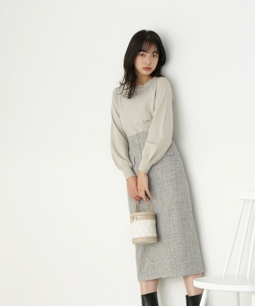 PROPORTION BODY DRESSING（プロポーションボディドレッシング）の「デコルテレースニット / 1213170100（ニット/セーター・レディース・ネイビー/カーキ/ホワイト系その他・FREE）」の10枚目の写真