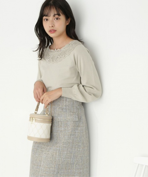 PROPORTION BODY DRESSING（プロポーションボディドレッシング）の「デコルテレースニット / 1213170100（ニット/セーター・レディース・ネイビー/カーキ/ホワイト系その他・FREE）」の18枚目の写真