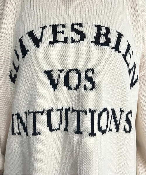 prose verse（プロズヴェール）の「前後2wayジャガードロゴニット（ニット/セーター・レディース・グリーン/アイボリー/ブラック・ﾌﾘ-）」の6枚目の写真