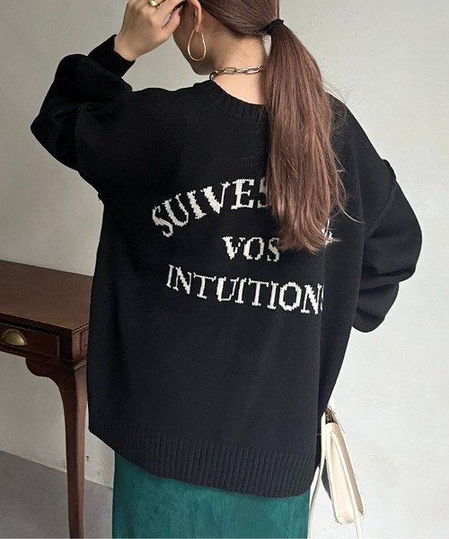 prose verse（プロズヴェール）の「前後2wayジャガードロゴニット（ニット/セーター・レディース・グリーン/アイボリー/ブラック・ﾌﾘ-）」の11枚目の写真