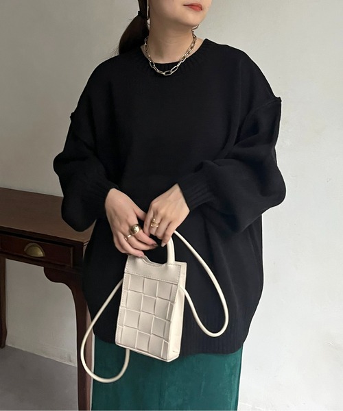 prose verse（プロズヴェール）の「前後2wayジャガードロゴニット（ニット/セーター・レディース・グリーン/アイボリー/ブラック・ﾌﾘ-）」の22枚目の写真