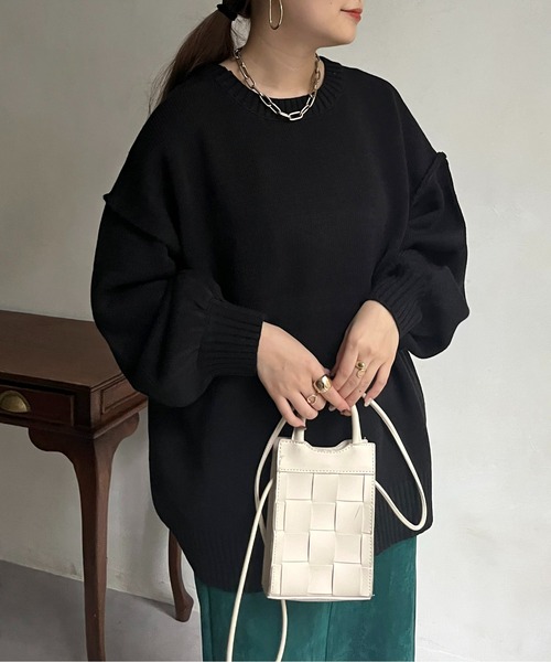 prose verse（プロズヴェール）の「前後2wayジャガードロゴニット（ニット/セーター・レディース・グリーン/アイボリー/ブラック・ﾌﾘ-）」の17枚目の写真