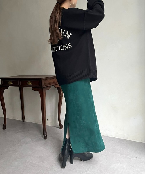 prose verse（プロズヴェール）の「前後2wayジャガードロゴニット（ニット/セーター・レディース・グリーン/アイボリー/ブラック・ﾌﾘ-）」の12枚目の写真