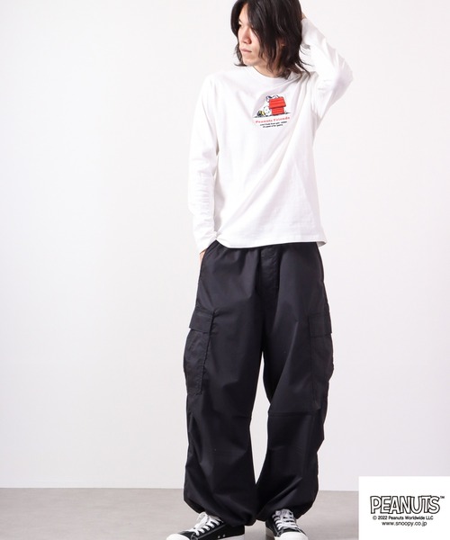 PEANUTS(ピーナッツ)の「PEANUTS スヌーピー 長袖Tシャツ(Tシャツ/カットソー・レディース・カーキ/サックスブルー/オフホワイト/ベージュ・M/L/LL)」の19枚目の写真