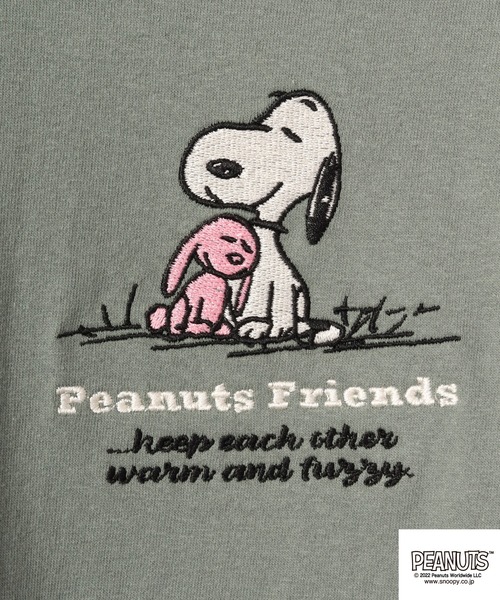 PEANUTS(ピーナッツ)の「PEANUTS スヌーピー 長袖Tシャツ(Tシャツ/カットソー・レディース・カーキ/サックスブルー/オフホワイト/ベージュ・M/L/LL)」の8枚目の写真