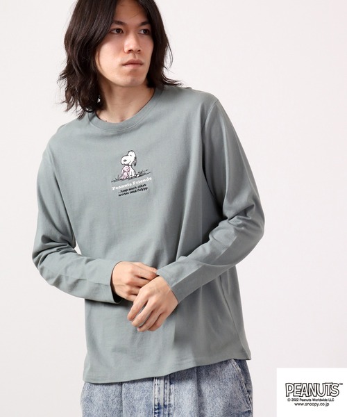 PEANUTS(ピーナッツ)の「PEANUTS スヌーピー 長袖Tシャツ(Tシャツ/カットソー・レディース・カーキ/サックスブルー/オフホワイト/ベージュ・M/L/LL)」の15枚目の写真