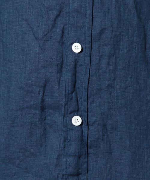 green label relaxing(グリーンレーベルリラクシング)の「LINEN CHAMB BD-R 7/SL シャツ◆(シャツ/ブラウス・メンズ・ネイビー/コバルトブルー/オリーブ/ホワイト・LARGE/X-LARGE/MEDIUM/SMALL)」の10枚目の写真