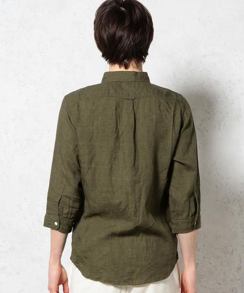 green label relaxing(グリーンレーベルリラクシング)の「LINEN CHAMB BD-R 7/SL シャツ◆(シャツ/ブラウス・メンズ・ネイビー/コバルトブルー/オリーブ/ホワイト・LARGE/X-LARGE/MEDIUM/SMALL)」の17枚目の写真