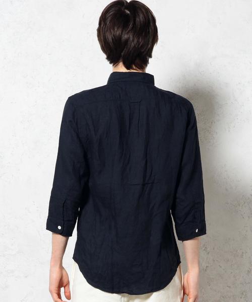 green label relaxing(グリーンレーベルリラクシング)の「LINEN CHAMB BD-R 7/SL シャツ◆(シャツ/ブラウス・メンズ・ネイビー/コバルトブルー/オリーブ/ホワイト・LARGE/X-LARGE/MEDIUM/SMALL)」の19枚目の写真