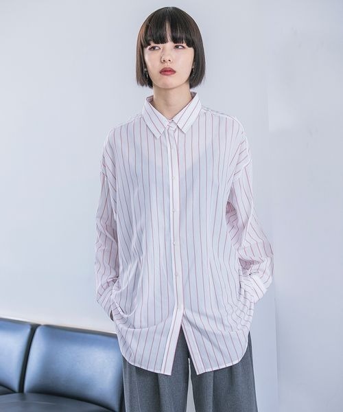 JEANASIS（ジーナシス）の「マルチストライプ2WAYスリーブシャツ/187339（シャツ/ブラウス・レディース・ホワイト系その他/ブルー系その他/ピンク系その他・FREE）」の6枚目の写真