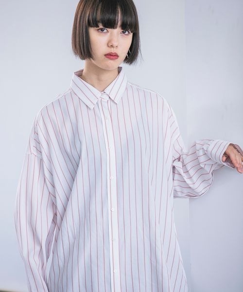 Rページ JEANASIS（ジーナシス）の「マルチストライプ2WAYスリーブシャツ