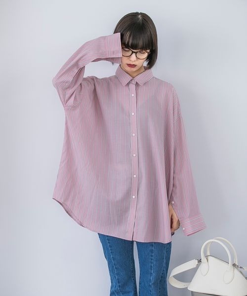 JEANASIS（ジーナシス）の「マルチストライプ2WAYスリーブシャツ/187339（シャツ/ブラウス・レディース・ホワイト系その他/ブルー系その他/ピンク系その他・FREE）」の12枚目の写真