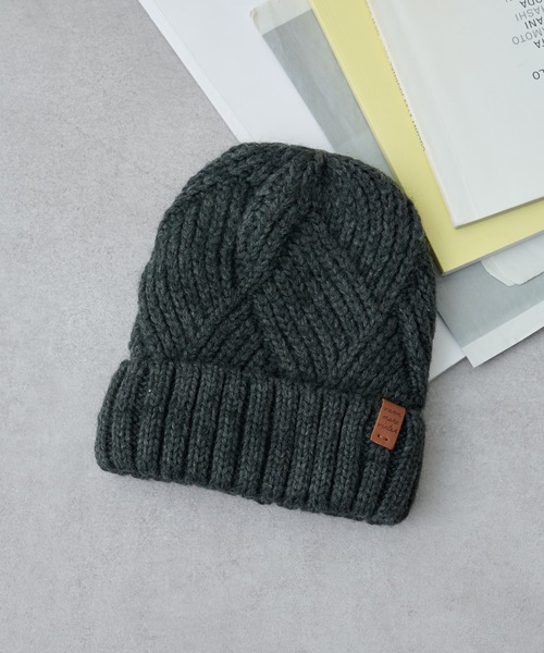 COLONY 2139（コロニートゥーワンスリーナイン）の「裏ボア付きリブ編みニット帽（ニットキャップ/ビーニー・レディース・マスタード/モカ/チャコールグレー/グレー/オフホワイト・FREE）」の19枚目の写真
