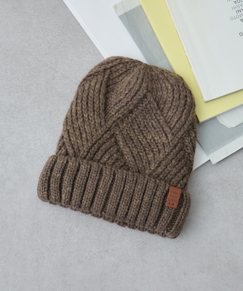 COLONY 2139（コロニートゥーワンスリーナイン）の「裏ボア付きリブ編みニット帽（ニットキャップ/ビーニー・レディース・マスタード/モカ/チャコールグレー/グレー/オフホワイト・FREE）」の16枚目の写真