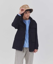【新品】CAMP7 キッズ フード付きジャケット グレー CAMP7｜キャンプセブン（キッズ）のジャケット/アウター通販