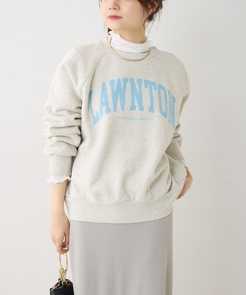 PUAL CE CIN（ピュアルセシン）の「パイルカット裏毛カレッジロゴプルオーバー（スウェット・レディース・オフホワイト/サックスブルー/ナチュラル・FREE）」の16枚目の写真