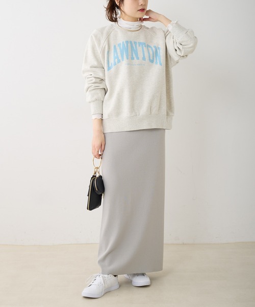 PUAL CE CIN（ピュアルセシン）の「パイルカット裏毛カレッジロゴプルオーバー（スウェット・レディース・オフホワイト/サックスブルー/ナチュラル・FREE）」の13枚目の写真