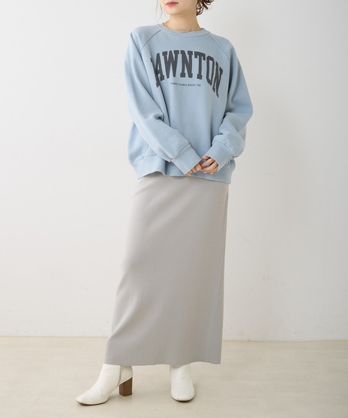 PUAL CE CIN（ピュアルセシン）の「パイルカット裏毛カレッジロゴプルオーバー（スウェット・レディース・オフホワイト/サックスブルー/ナチュラル・FREE）」の10枚目の写真