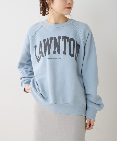 PUAL CE CIN（ピュアルセシン）の「パイルカット裏毛カレッジロゴプルオーバー（スウェット・レディース・オフホワイト/サックスブルー/ナチュラル・FREE）」の7枚目の写真