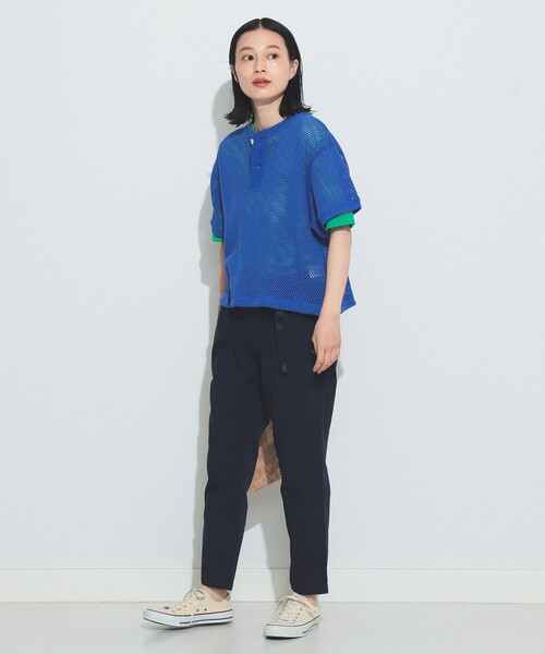 BEAMS BOY(ビームスボーイ)の「BEAMS BOY / メッシュ ヘンリーネック Tシャツ(Tシャツ/カットソー・レディース・ブラック/アイボリー/ロイヤルブルー・FREE)」の13枚目の写真