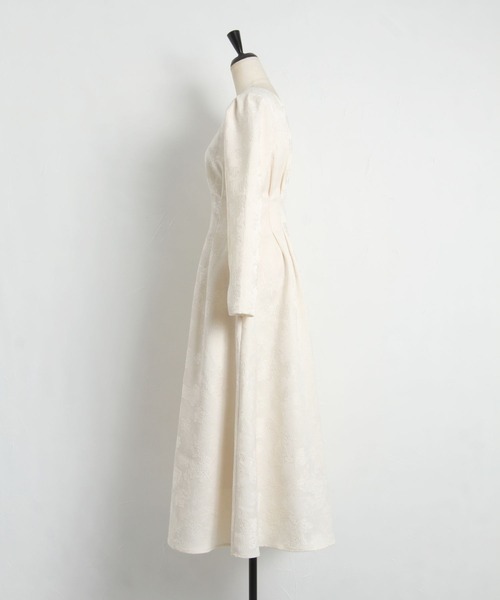 tocco closet（トッコ　クローゼット）の「ウエストタックフラワージャガードワンピース（ワンピース・レディース・ネイビー/アイボリー・M）」の22枚目の写真