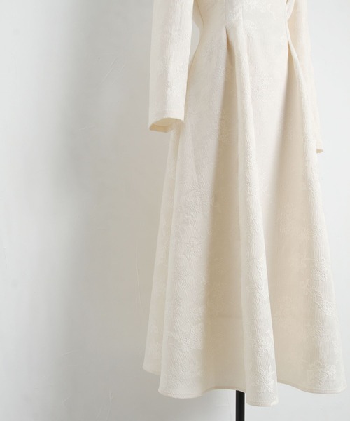 tocco closet（トッコ　クローゼット）の「ウエストタックフラワージャガードワンピース（ワンピース・レディース・ネイビー/アイボリー・M）」の20枚目の写真