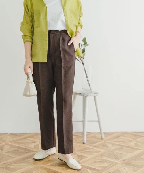 ITEMS URBANRESEARCH(アイテムズ アーバンリサーチ)の「センタープレスパンツ(スラックス・レディース・ブラウン/ブラック・FREE)」の17枚目の写真