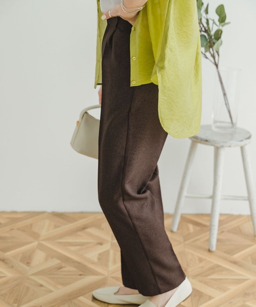ITEMS URBANRESEARCH(アイテムズ アーバンリサーチ)の「センタープレスパンツ(スラックス・レディース・ブラウン/ブラック・FREE)」の7枚目の写真