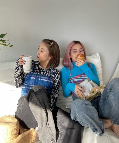 SANSeLF（サンセルフ）の「サイドリボンスイムウェア【SANSeLF】 sanws23s003（水着・レディース・ブラック/ブラウン/ブルー/マルチ・FREE）」の3枚目の写真