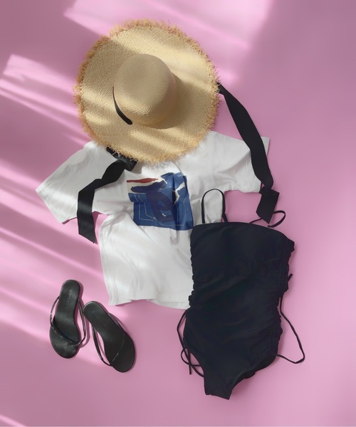 SANSeLF（サンセルフ）の「サイドリボンスイムウェア【SANSeLF】 sanws23s003（水着・レディース・ブラック/ブラウン/ブルー/マルチ・FREE）」の2枚目の写真