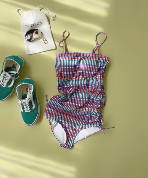 SANSeLF（サンセルフ）の「サイドリボンスイムウェア【SANSeLF】 sanws23s003（水着・レディース・ブラック/ブラウン/ブルー/マルチ・FREE）」の5枚目の写真