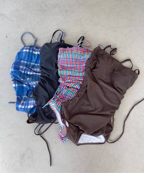 SANSeLF（サンセルフ）の「サイドリボンスイムウェア【SANSeLF】 sanws23s003（水着・レディース・ブラック/ブラウン/ブルー/マルチ・FREE）」の13枚目の写真