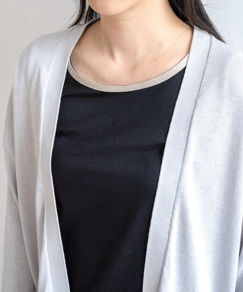 ikka(イッカ)の「【吸水速乾・UVカット】洗えるさらっとカーディガン(カーディガン/ボレロ・レディース・イエロー/ネイビー/ライトグレー/グリーン・S/M/L)」の16枚目の写真